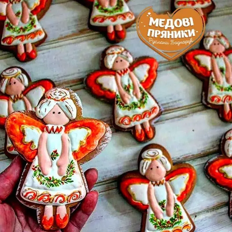 ▷ПРЯНИК АНГЕЛ С ПРАЗДНИЧНЫМ ВЕНКОМ| Medyanik