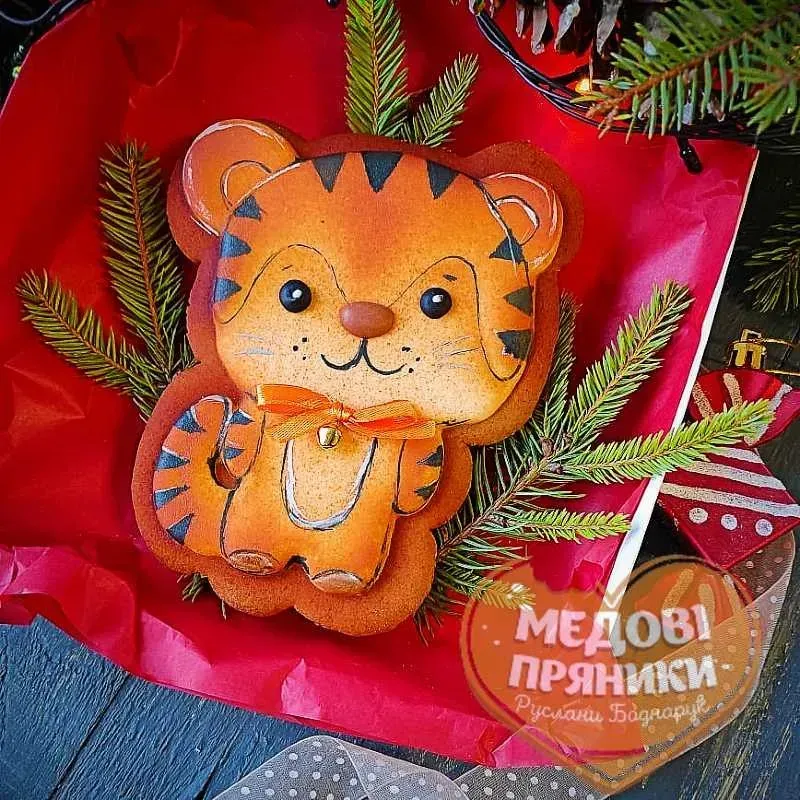 ▷ НОВОРІЧНІ ПРЯНИКИ ✨купити ПОДАРУНОК "ТИГР" СИМВОЛ | Medyanik