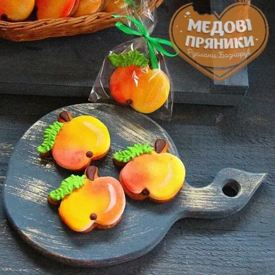 ПРЯНИКИ ПОШТУЧНО НА свято осені "Яблуко", ДІТЯМ, КУПИТИ, В ШКОЛУ, ДИТСАДОК | Medyanik