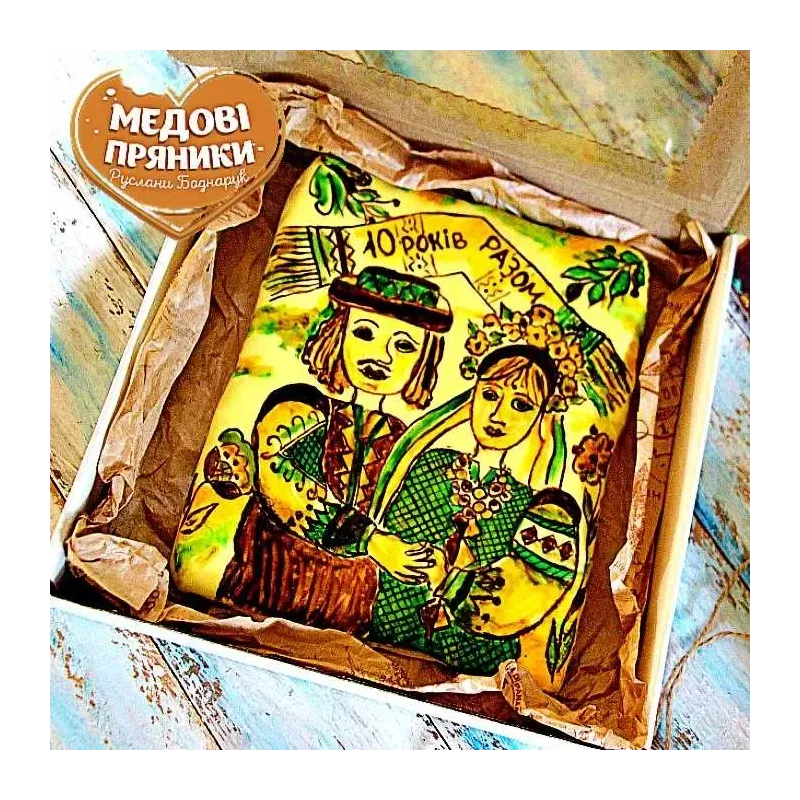 Пряник з косівським розписом "Гуцульські кахлі" – автентичний подарунок | Medyanik