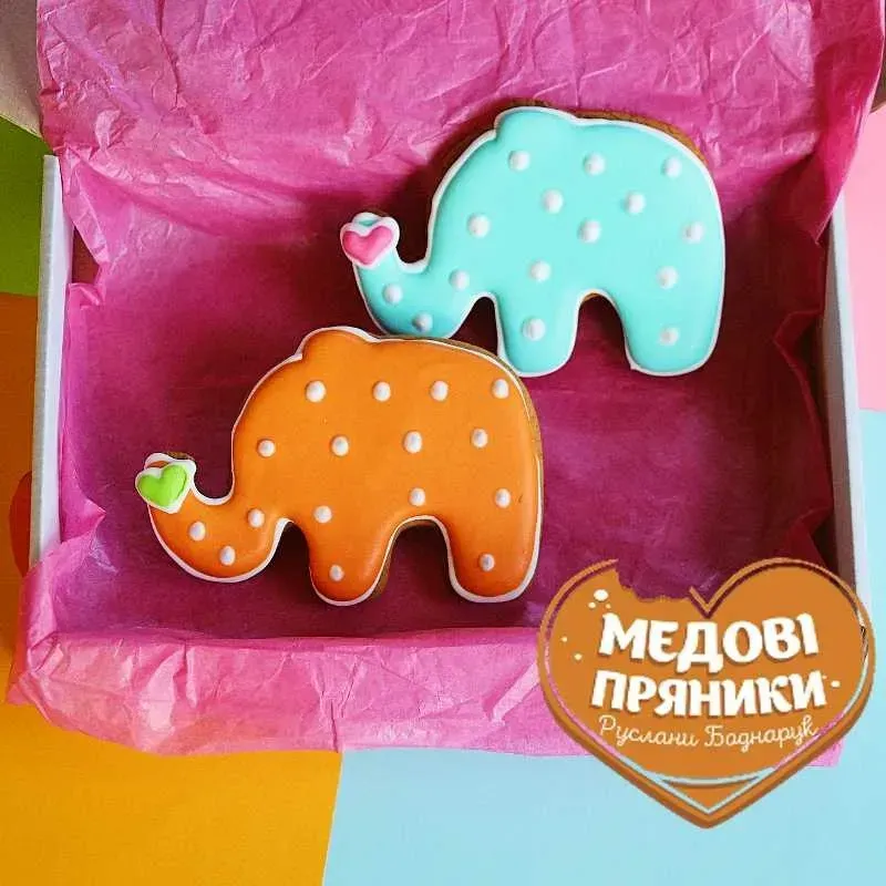 ᐈ  ПРЯНИКИ НА ДЕНЬ  ВАЛЕНТИНА "Закохані СЛОНИКИ" | Medyanik