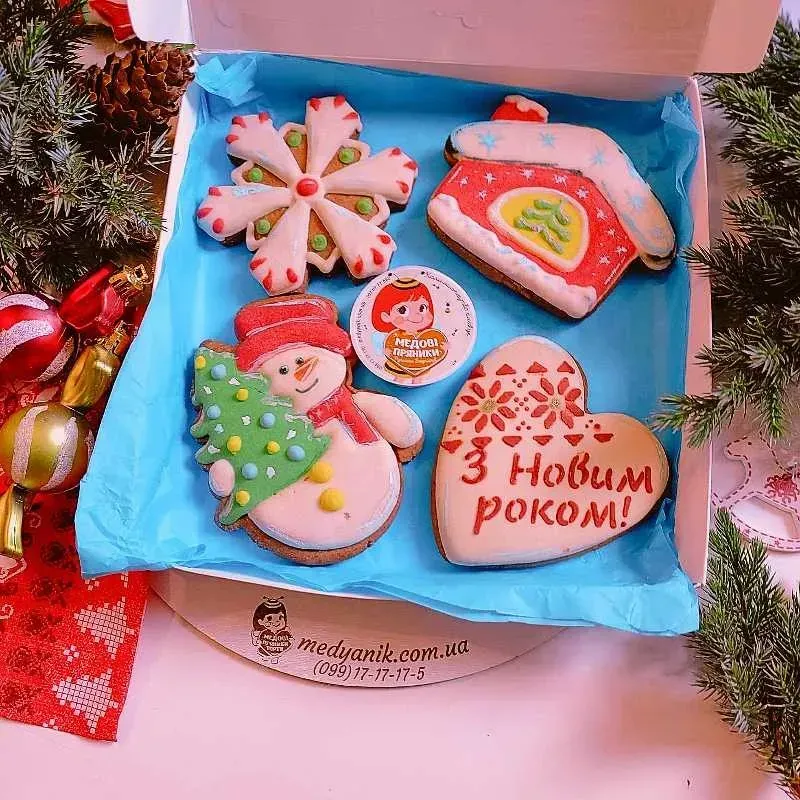 ▷НОВОРІЧНІ ПРЯНИКИ, НАБІР "Зимова казка сніговика"✨ПОДАРУНОК, КУПИТИ | Medyanik