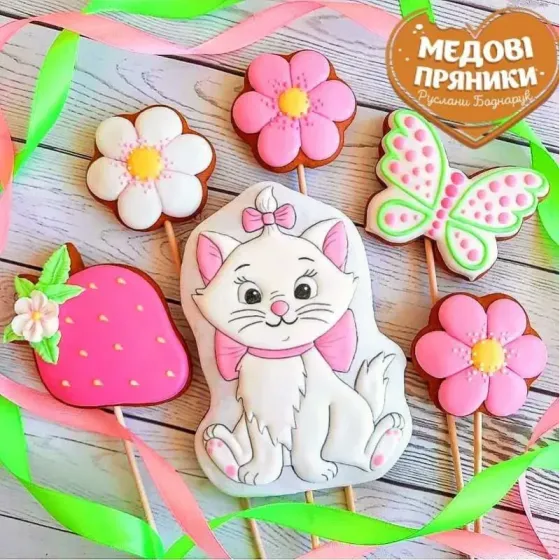 Топперы пряники набор "Кошечка Мари"