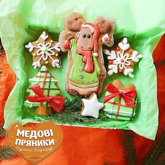 ИМБИРНЫЕ НОВОГОДНИЕ НАБОРЫ ПРЯНИКОВ / "Подарочный Лось"| Medyanik