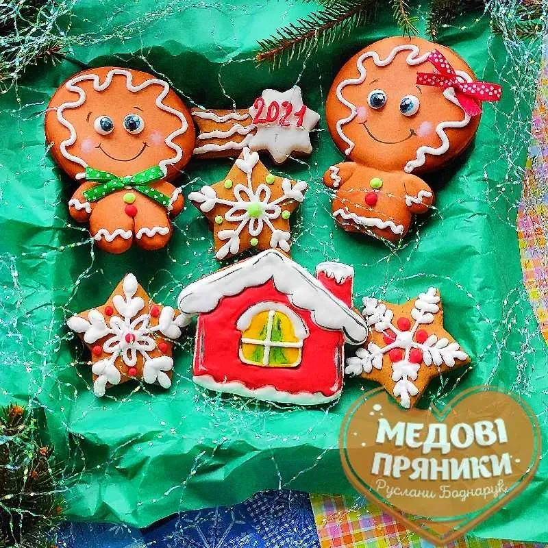 НАБІР НОВОРІЧНІ МЕДОВІ ІМБИРНІ ПРЯНИЧНІ ЧОЛОВІЧКИ⚜️НОВИЙ РІК | Medyanik