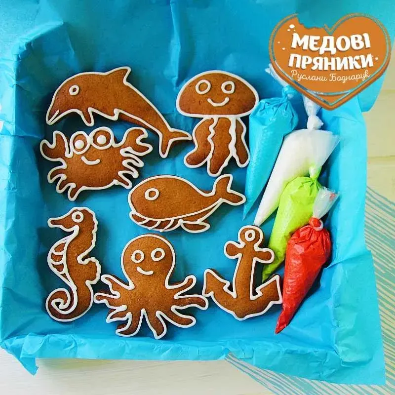 КУПИТЬ ЗАКАЗАТЬ,НАБОР ДЛЯ ТВОРЧЕСТВА ПРЯНИЧНАЯ РАСКРАСКА "МОРСКИЕ ПРЯНИКИ"| Medyanik