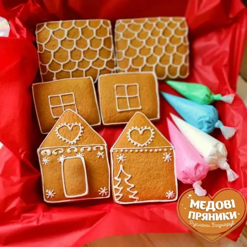 ПРЯНИЧНИЙ БУДИНОЧОК НОВОРІЧНА РОЗМАЛЬОВКА ПОДАРУНОК| Medyanik