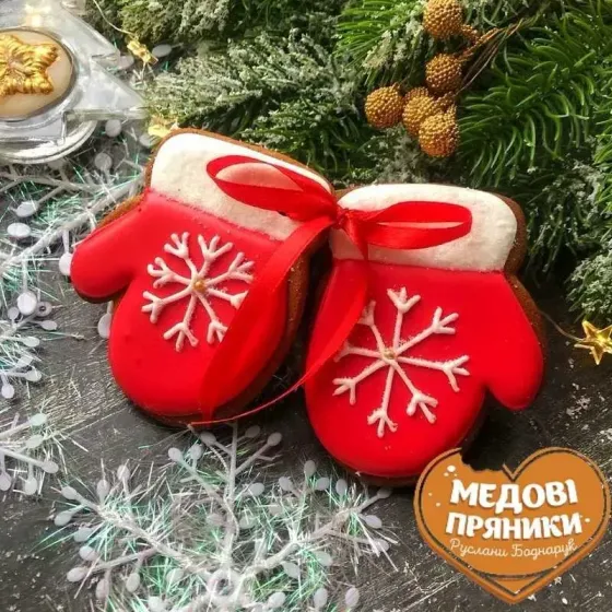 ▷КУПИТИ МЕДОВІ ПРЯНИКИ "РУКАВИЧКА"✨ДЛЯ ДІТЕЙ, РУЧНИЙ РОЗПИС❄️ПОШТУЧНО | Medyanik