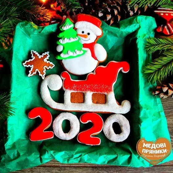 ▷ Набір пряників "Новий рік-2020"✔️medyanik.com.ua ⭐на замовлення | Medyanik