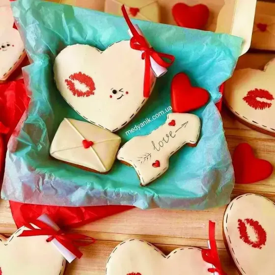 ᐈМЕДОВІ ПРЯНИКИ ❤️Печенье набор на День Валентина / КУПИТИ,ЗАМОВИТИ | Medyanik