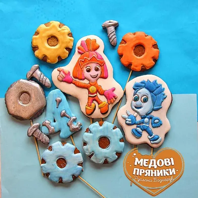 ▷РАСПИСНЫЕ ИМБИРНЫЕ ПРЯНИКИ БОЛЬШОЙ НАБОР"Фиксики"⭐ТОППЕРЫ НА ТОРТ | Medyanik