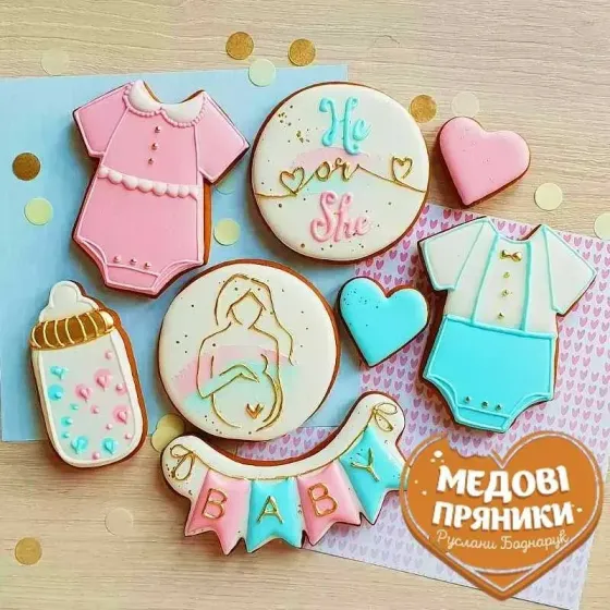 НАБІР ПРЯНИКІВ «The sweetest baby shower cookies» ВЕЛИКИЙ